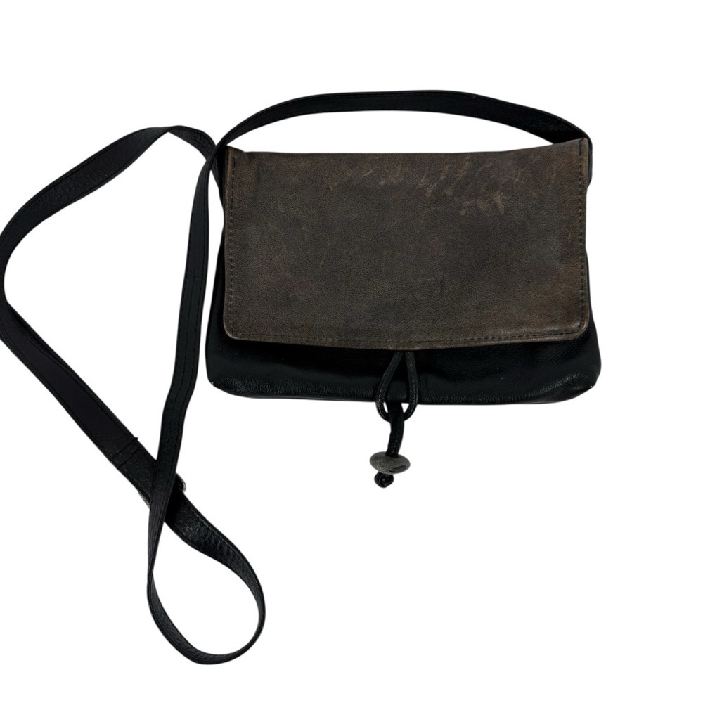 Indian Summer Anita Jackel Designs Leather Crossbody Bag Black Grey Pebble Stone